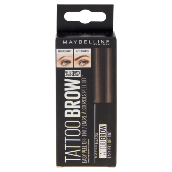 Maybelline New York Tinta Sopracciglia Tattoo Brow Peel-Off, Dura fino a 3 Giorni, Chocolate Brown
