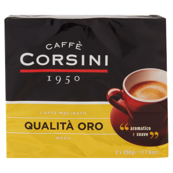 Caffè Corsini Caffè Macinato Qualità Oro Moka 2 x 250 g