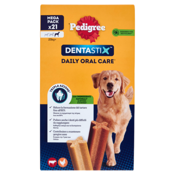 Pedigree Dentastix Snack per igiene orale Cane Grande 21 Pezzi 810 g