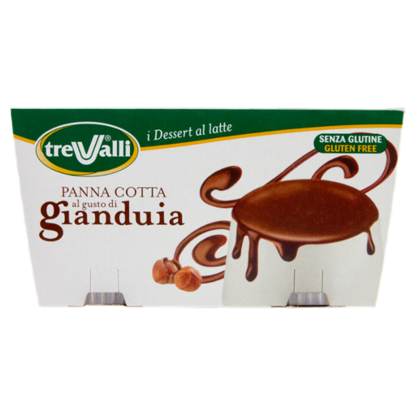 treValli i Dessert al latte Panna Cotta al gusto di gianduia 2 x 100 g