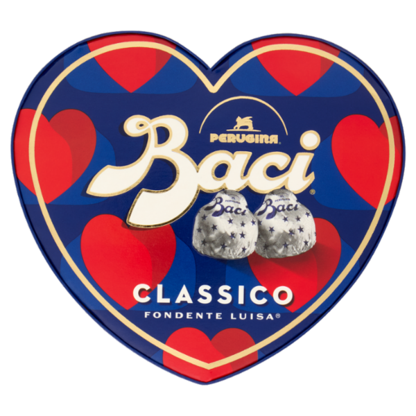 BACI PERUGINA Classico Cioccolatini Fondenti ripieni al Gianduia Scatola Cuoricino San Valentino 50g
