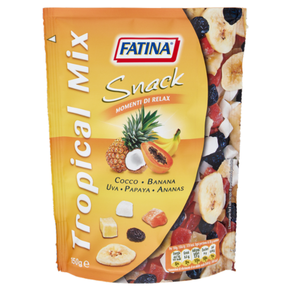 Fatina Snack Tropical Mix Cocco - Banana - Uva - Papaya - Ananas 150 g