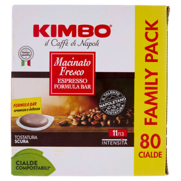 Kimbo Macinato Fresco Espresso Formula Bar 80 Cialde Compostabili* 584 g