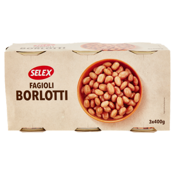 Selex Fagioli Borlotti Lessati 3x400 g