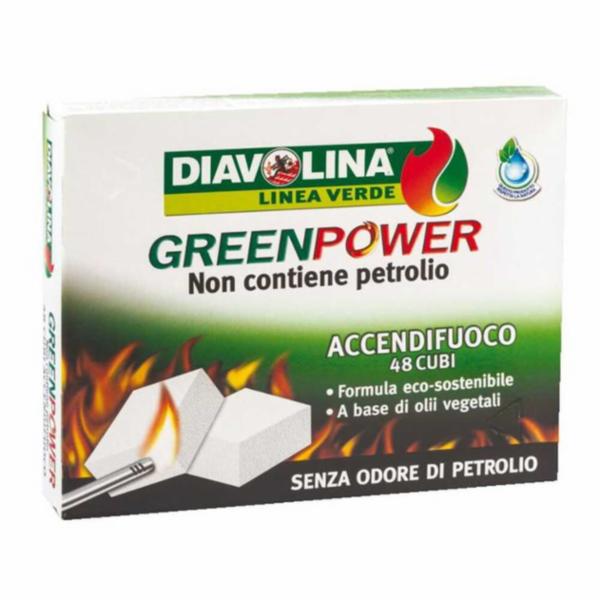 Diavolina Accendifuoco Green Power 48 pezzi
