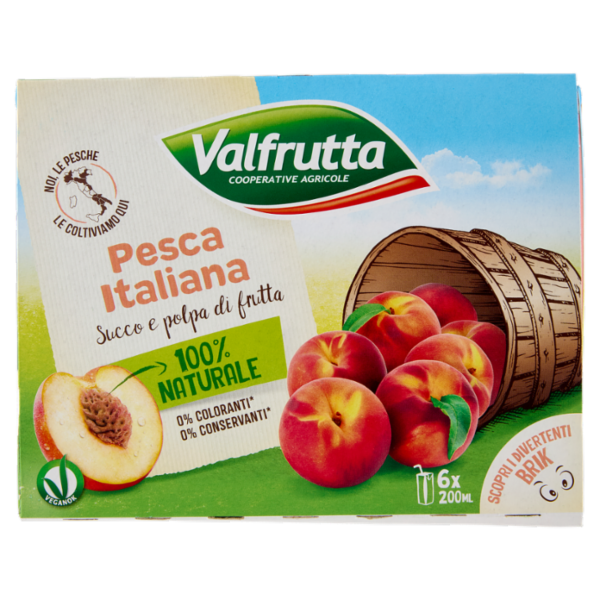 Valfrutta Pesca Italiana Succo e polpa di frutta 6 x 200 ml