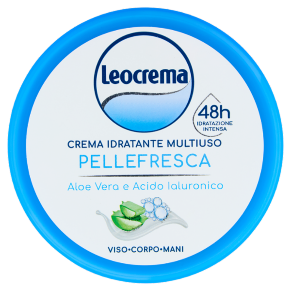 Leocrema Crema Idratante Multiuso Pellefresca Aloe Vera e Acido Ialuronico 150 ml
