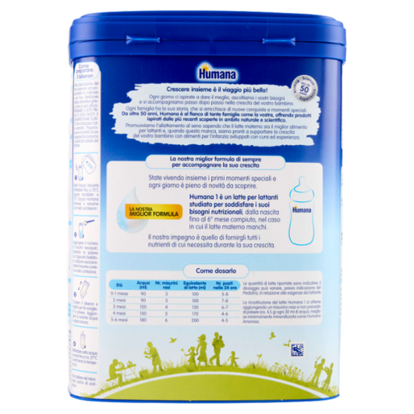 Humana 1 Latte per Lattanti 800 g