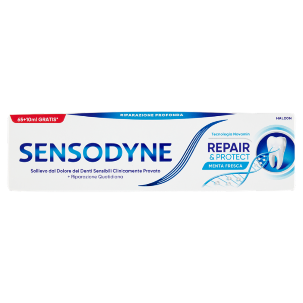 Sensodyne Repair & Protect, Dentifricio per Denti Sensibili, Uso Quotidiano, 65+10ML gratis