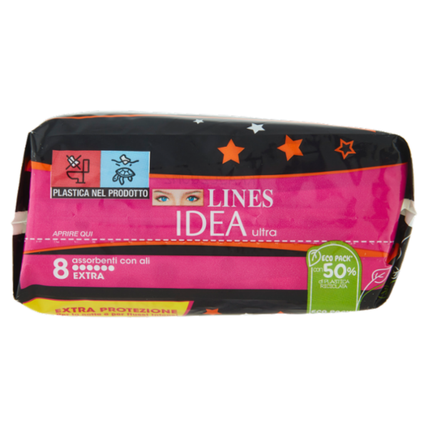 Lines Idea ultra Extra - flussi abbondanti con ali 8 pz