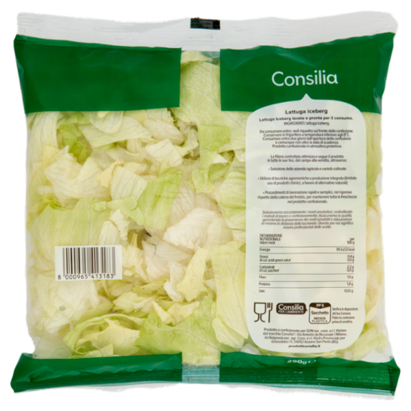 Consilia Cuori di Iceberg Lavati e Pronti per il Consumo 250 g