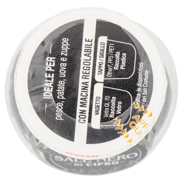 La Drogheria 1880 Fiocchi di Sale Nero di Cipro con Macinello 50 g