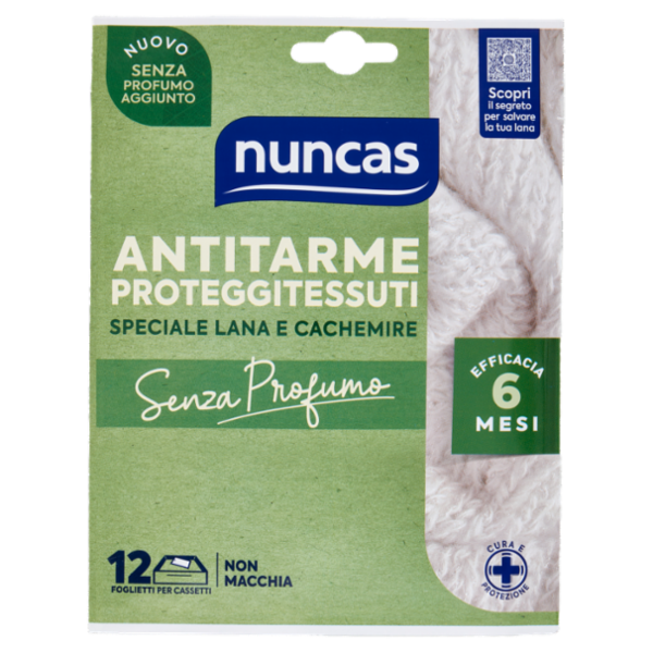 nuncas Antitarme Proteggitessuti Senza Profumo 12 pz