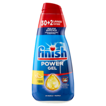 Finish Power Gel Limone 30+2 Lavaggi Liquido Lavastoviglie 600 Ml