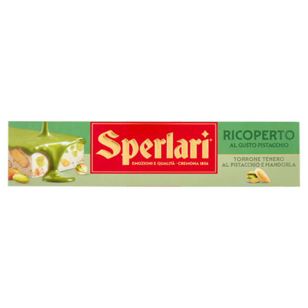 Sperlari Ricoperto al Gusto Pistacchio Torrone Tenero al Pistacchio e Mandorla 200 g