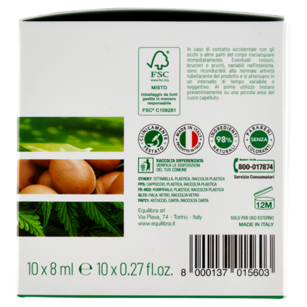 equilibra Tricologica Fiale Anti-Caduta Fortificanti 10 x 8 ml