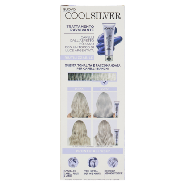 L'Oréal Paris Cool Silver Bianco Perla Trattamento Ravvivante, per Capelli Bianchi, 114 ml