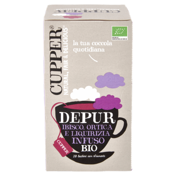 CUPPER Depur Infuso Biologico con Ibisco, Ortica e Liquirizia, Tisana Depurativa, 20 Bustine 40 g