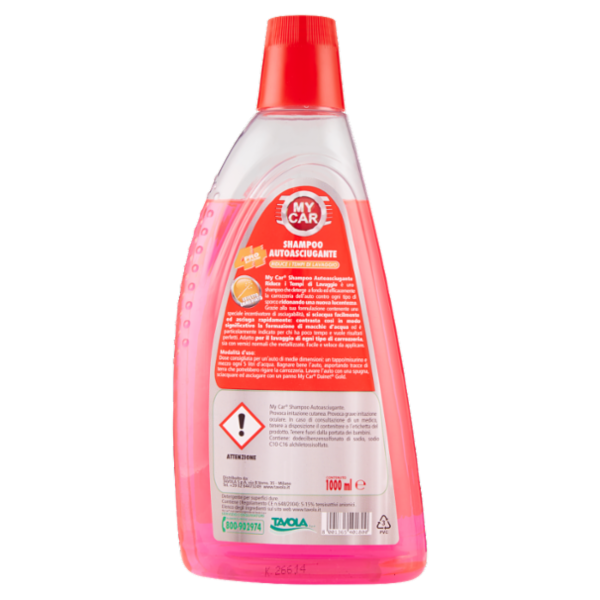 My Car Shampoo Autoasciugante Riduce i Tempi di Lavaggio 1000 ml