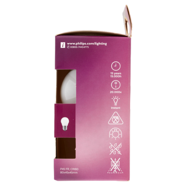 Philips Led sfera vetro 40W E27 2700K