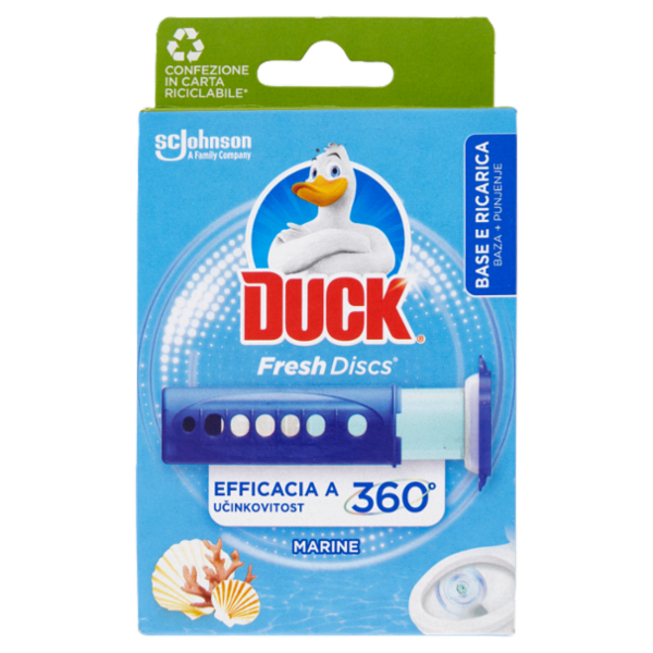 Duck Fresh Discs - Base per Dischi Gel Igienizzanti WC, Fragranza Marine 36ml
