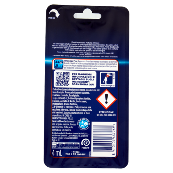 Finish Deodorante Profumo di Fresco deodorante lavastoviglie 4 ml