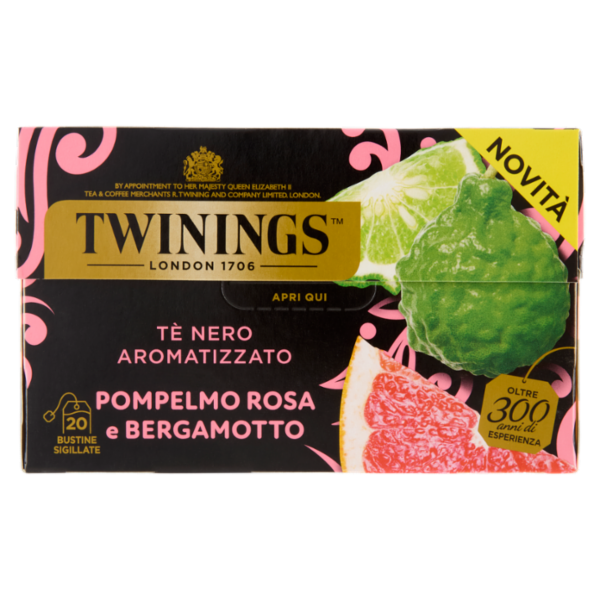 Twinings Pompelmo Rosa e Bergamotto Tè Nero aromatizzato 20 filtri The 40 g