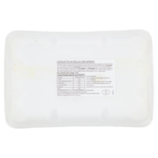 Cotolette di Pollo con Spinaci 1,0 kg