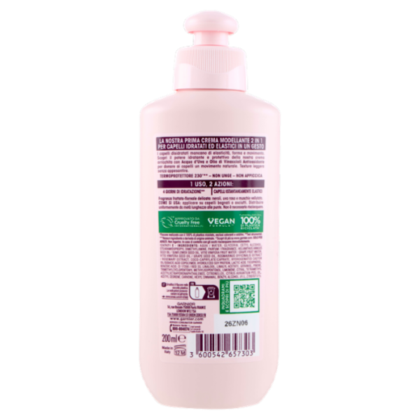 Garnier Ultra Dolce Idratazione d'Uva Crema Modellante 2 in 1 200 ml