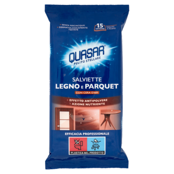 Quasar Salviette Legno e Parquet 15 pz