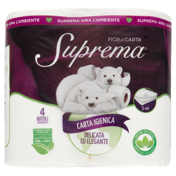 Fior di Carta Lifestyle Suprema Carta Igienica Delicata ed Elegante 3 veli 4 pz