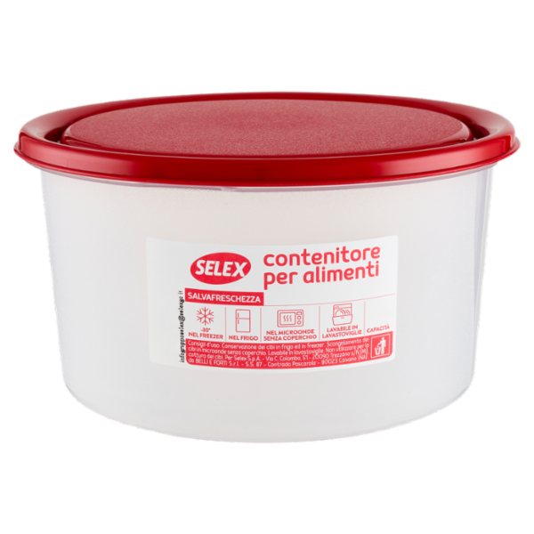 Selex Contenitore per Alimenti Freezer/Frigo Tondo 2,50 L