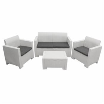 Set Iseo Bianco Per Interni Ed Esterno Con Cuscini