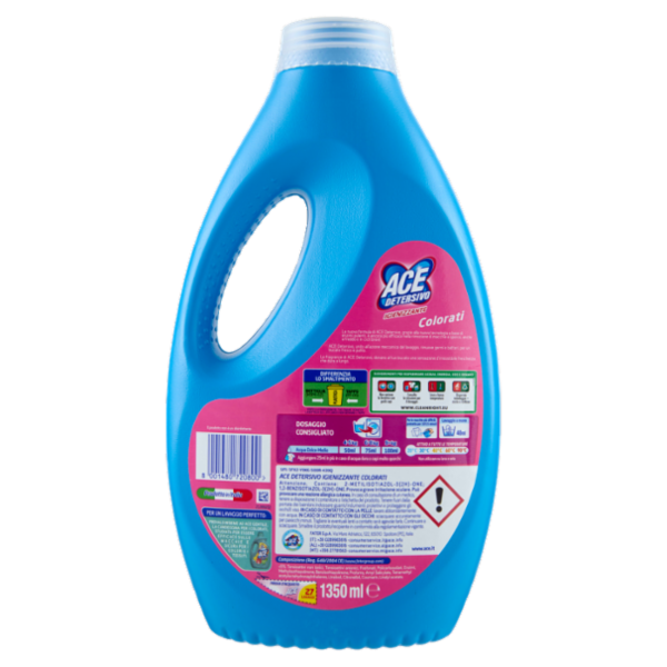 Ace Detersivo Igienizzante Colorati 27 Lavaggi 1350 ml