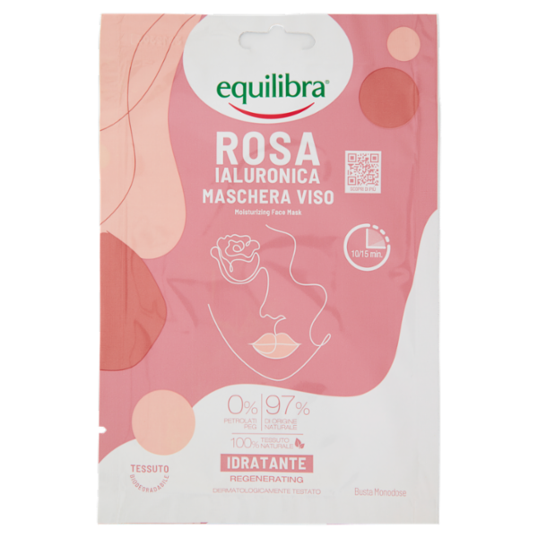 equilibra Rosa Ialuronica Maschera Viso Idratante