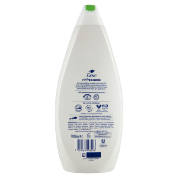 Dove bagnodoccia rinfrescante con cetriolo e tè verde 700 ml