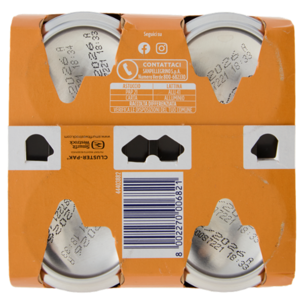 BIBITE SANPELLEGRINO, Bevanda Gassata, Aranciata, Lattina - 4 x330ml