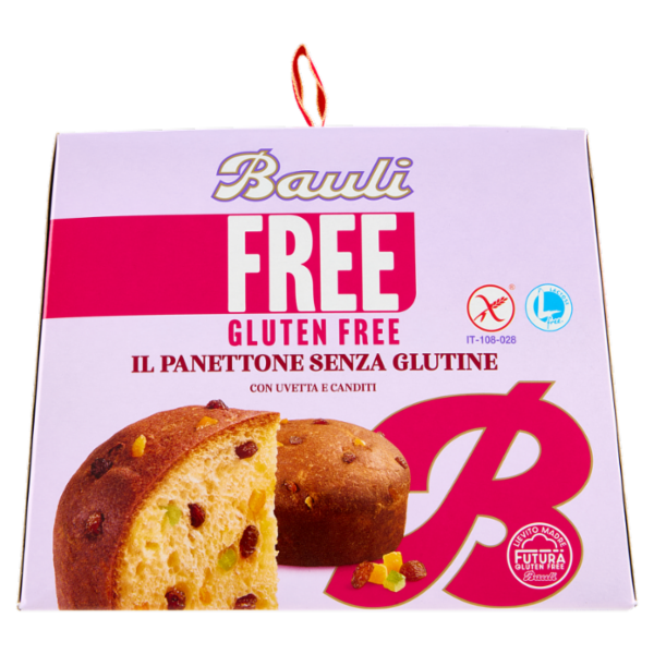 Bauli Free Gluten Free il Panettone Senza Glutine con Uvetta e Canditi 400 g