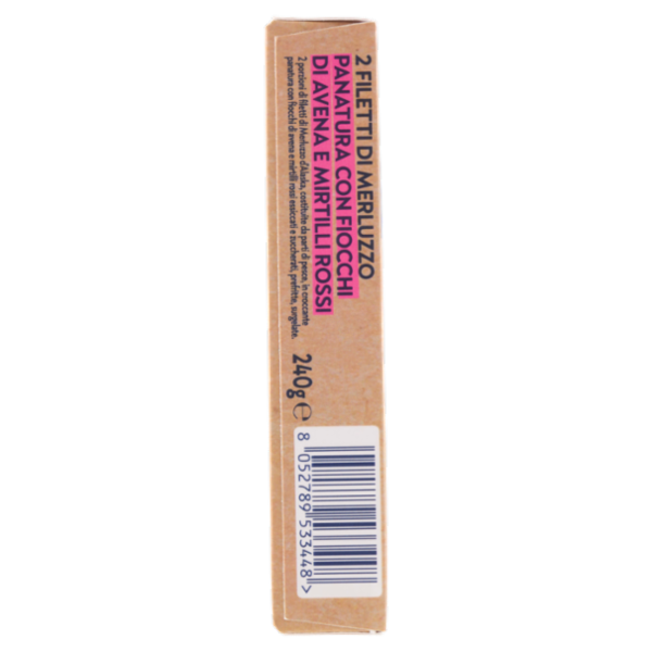 FRoSTA i Croccanti 2 Filetti di Merluzzo Panatura con Fiocchi di Avena e Mirtilli Rossi 240 g