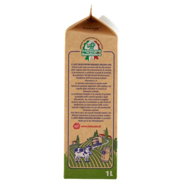 Fattoria Latte Sano BioSano latte fresco Biologico Intero Pastorizzato 1 L