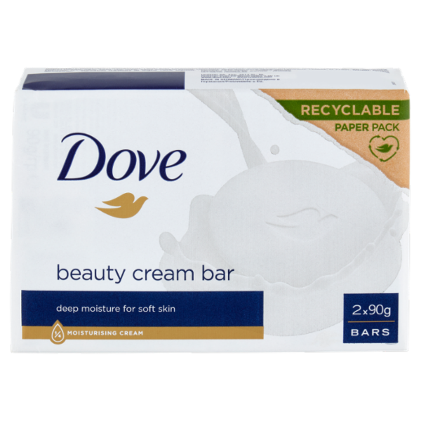 Dove beauty cream bar deep moisture for soft skin Bars 2 x 90 g