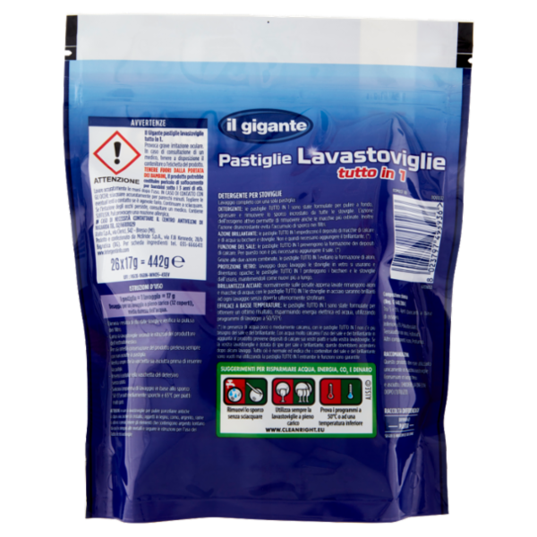IL GIGANTE Pastiglie Lavastoviglie tutto in 1 Limone 26 x 17 g