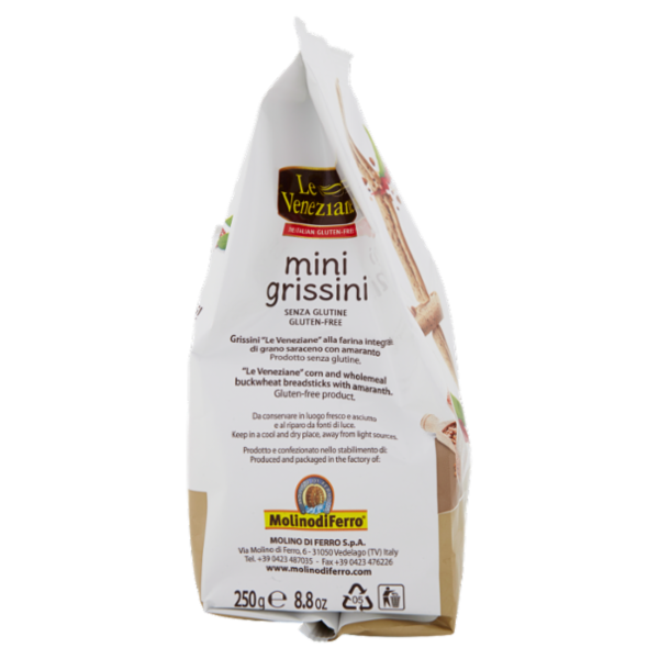 Le Veneziane mini grissini con Amaranto e Grano Saraceno Integrale 250 g