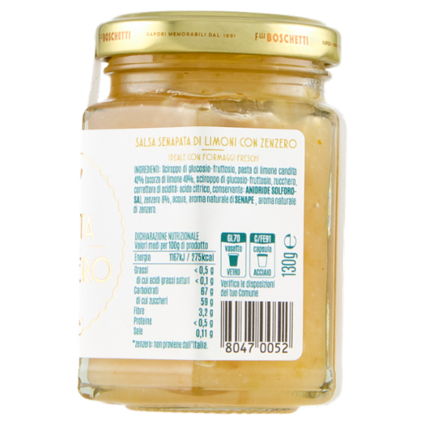 F.lli Boschetti Salsa Senapata Specialità al Limone e Zenzero 130 g
