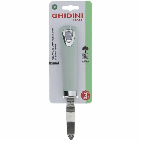 Ghidini Pelapatate Lama Mobile Manico Verde Acqua