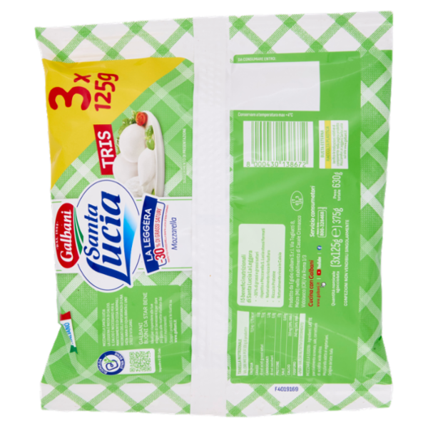 Galbani Santa Lucia la Leggera Mozzarella Tris 3 x 125 g