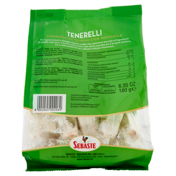 Sebaste Tenerelli Torroncini Teneri con Nocciole 180 g