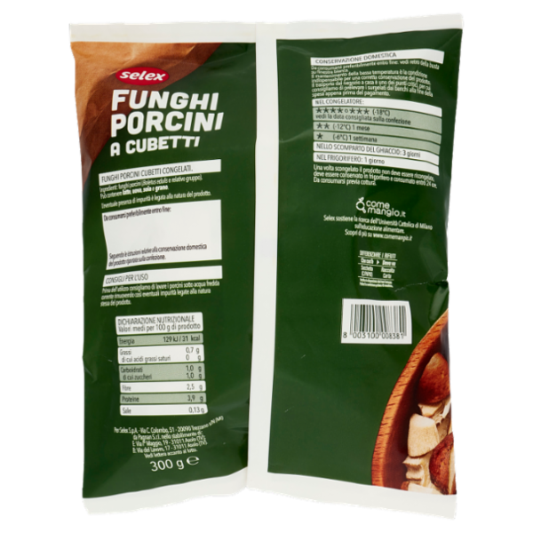 Selex Funghi Porcini a Cubetti Congelati 300 g