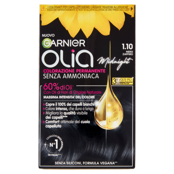 Garnier Olia Tinta Capelli, Senza Ammoniaca, Black sapphire 110