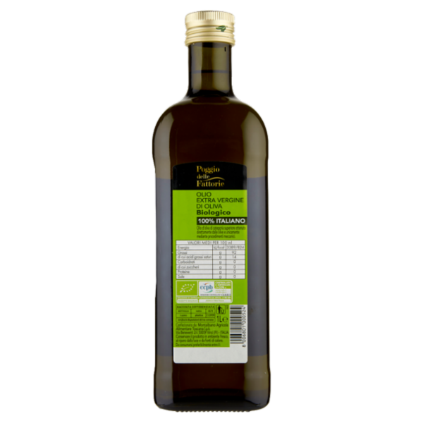 Poggio delle Fattorie Bio Olio Extra Vergine di Oliva 100% Italiano 1 Litro